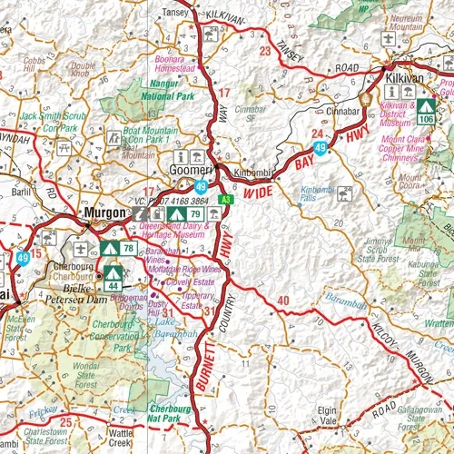 4WD & Camping Escapes-South East Queensland Road Map by Hema Maps