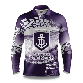 AFL 2021 Trax Off Road Camping Polo Tee Shirt - Fremantle Dockers - Adult