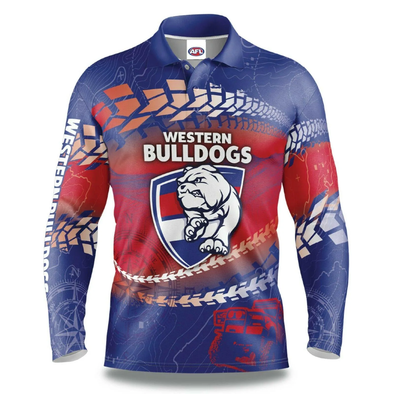 AFL 2021 Trax Off Road Camping Polo Tee Shirt - Western Bulldogs - Adult