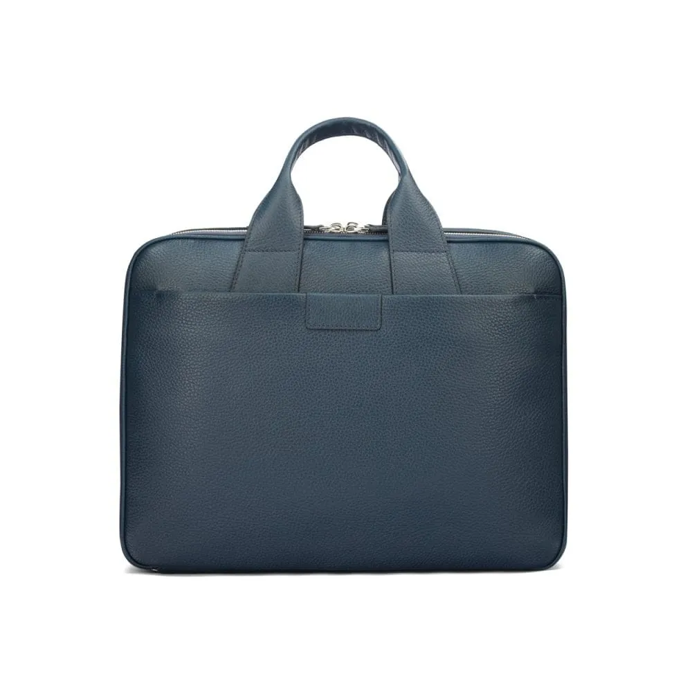 Belmont Leather 15" Laptop Briefcase - Navy