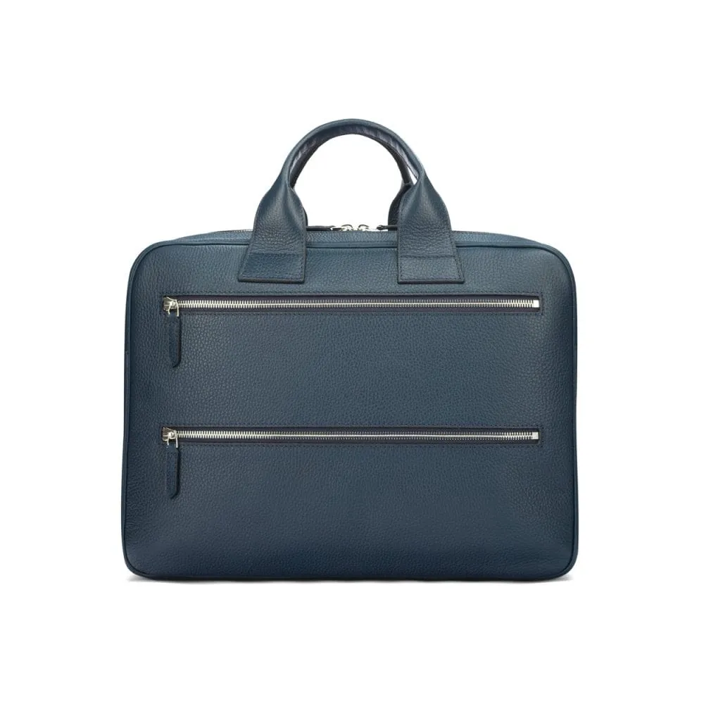 Belmont Leather 15" Laptop Briefcase - Navy