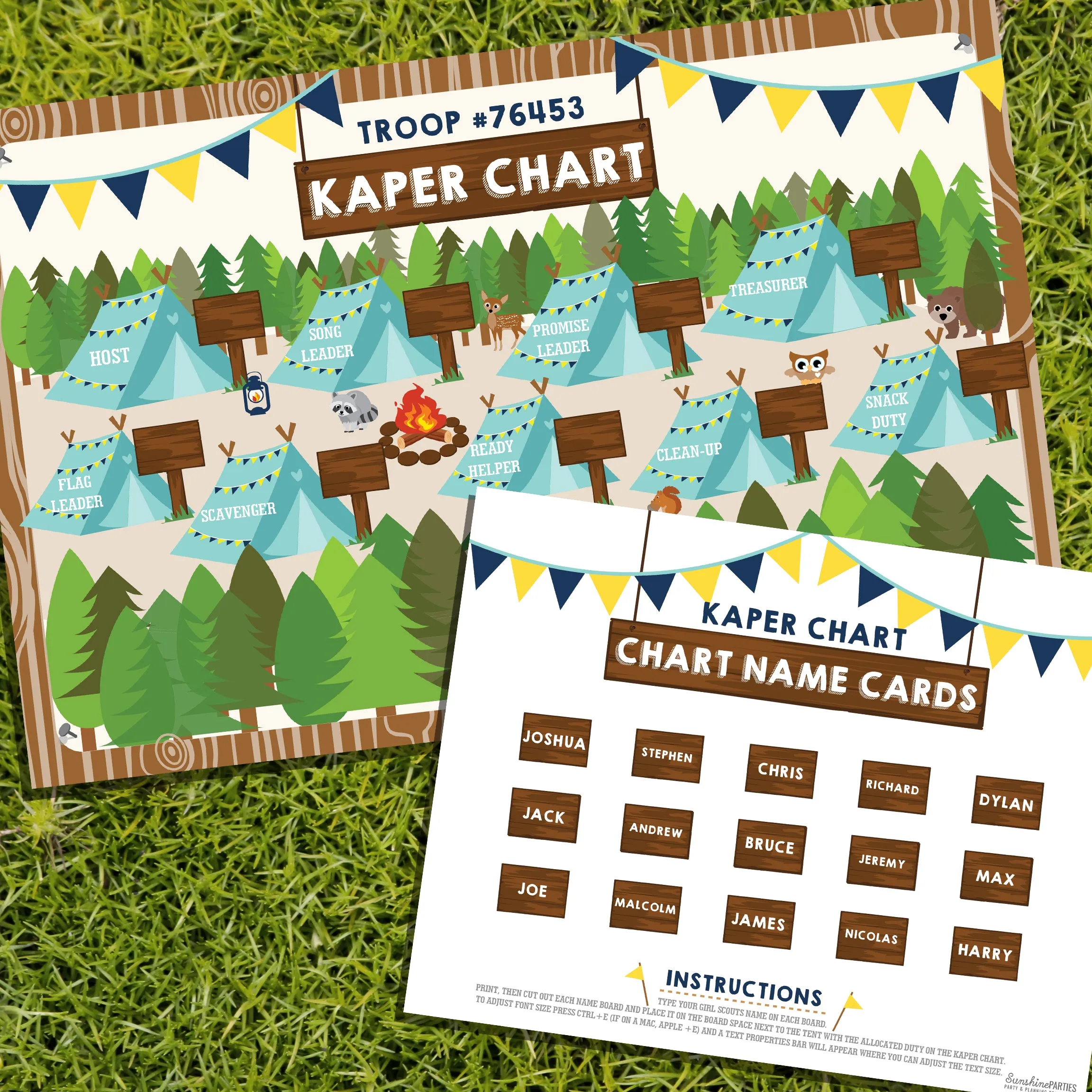 Boy Scout Kaper Chart | Boy Scout Kaper Chart Name Cards