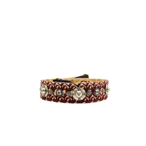 Burgundy Oblique Studded Shoulder Strap