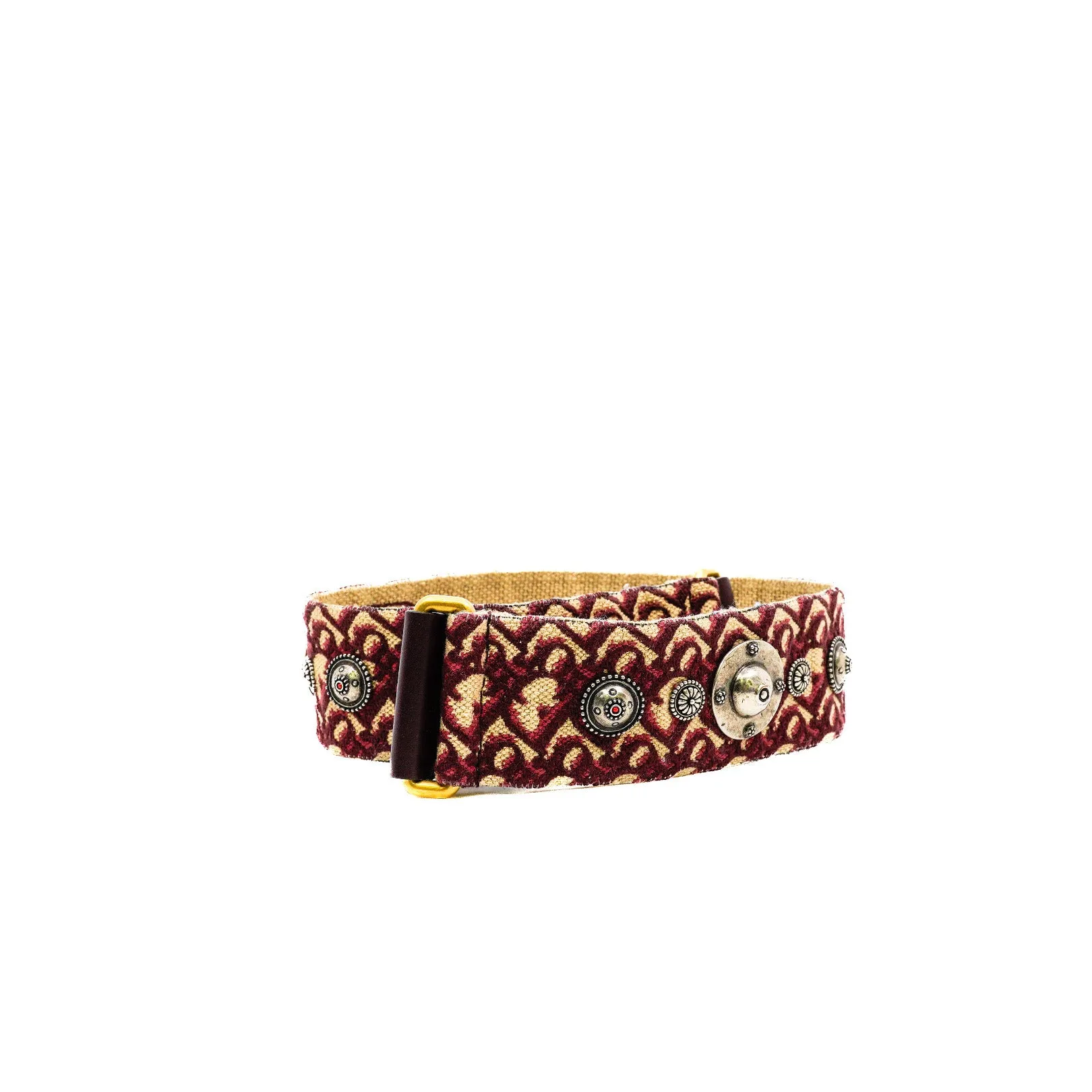 Burgundy Oblique Studded Shoulder Strap