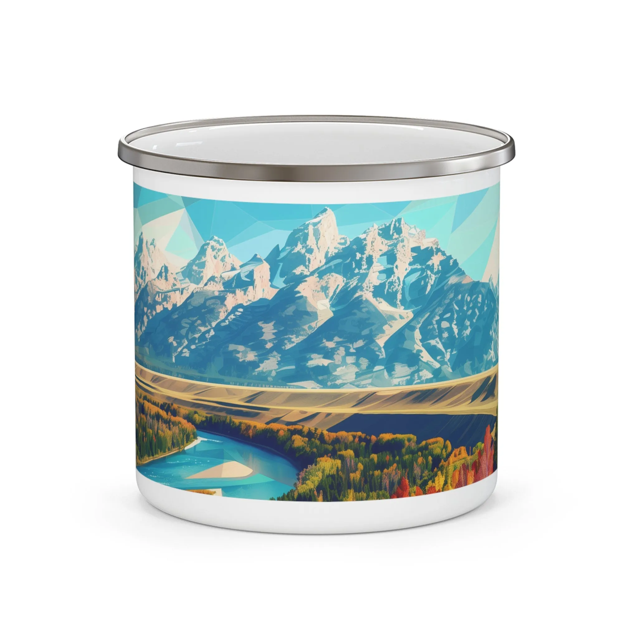 Camping Mug with Grand Teton National Park Design, 12oz Coffee Cup