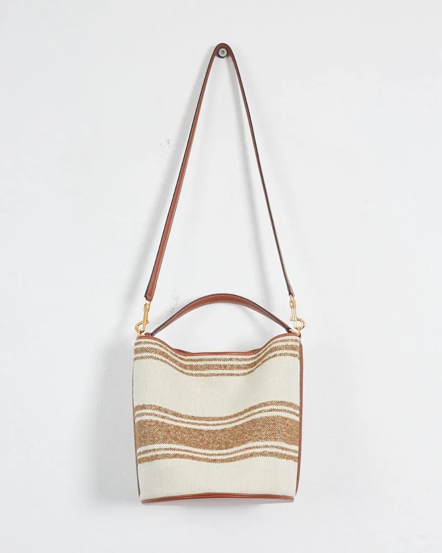 Celine 'bucket 16 soft' bag, ecru, khaki & tan