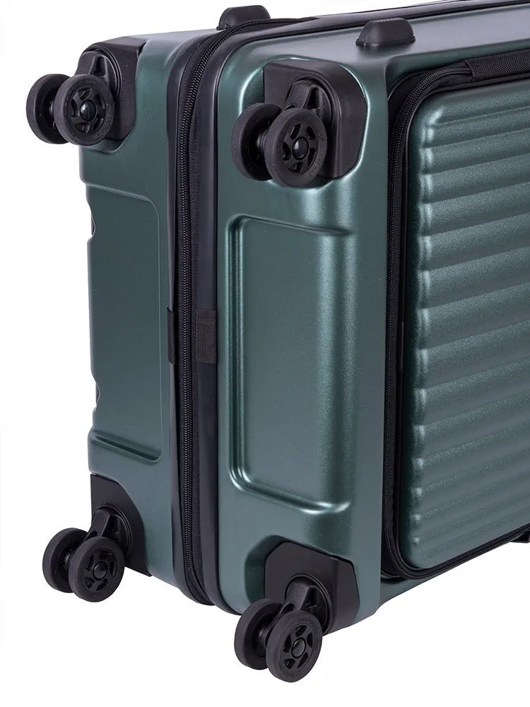 Cellini Tri Pak Medium Front Loader 4 Wheel Trolley Case | Green