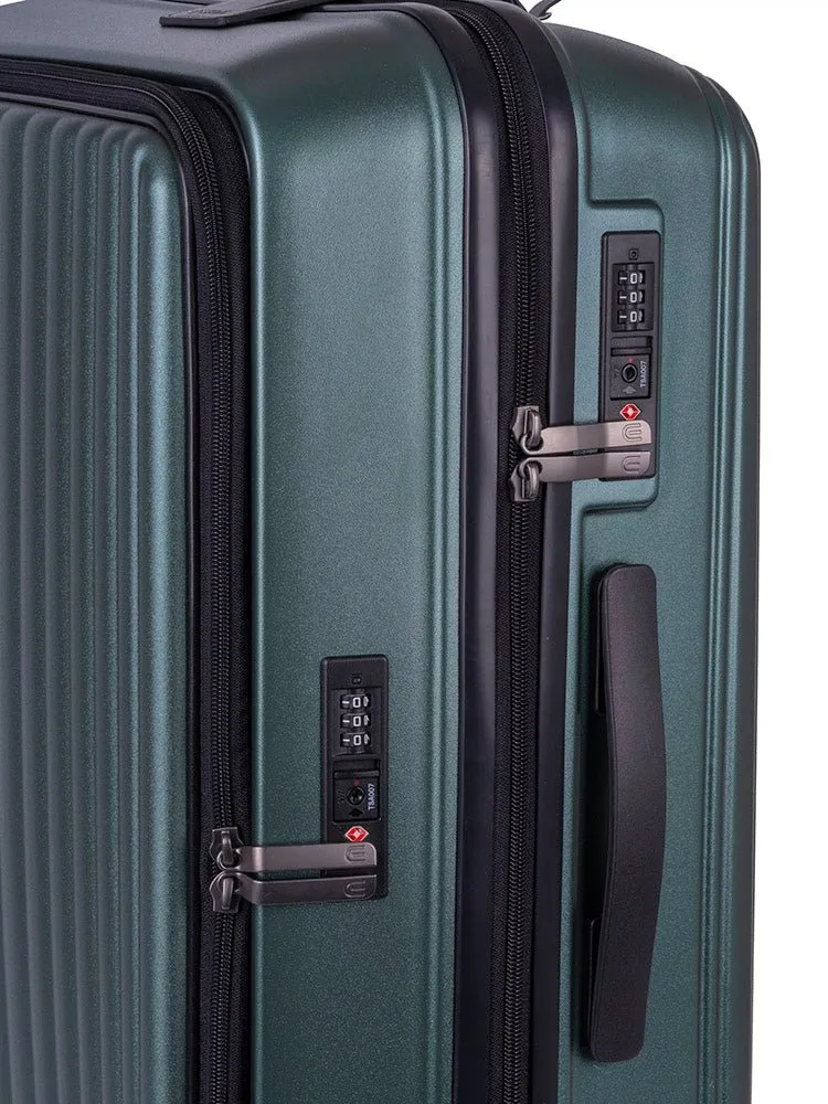 Cellini Tri Pak Medium Front Loader 4 Wheel Trolley Case | Green