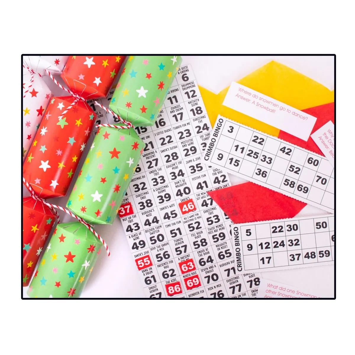 Christmas Time 6 Bingo Game Christmas Crackers