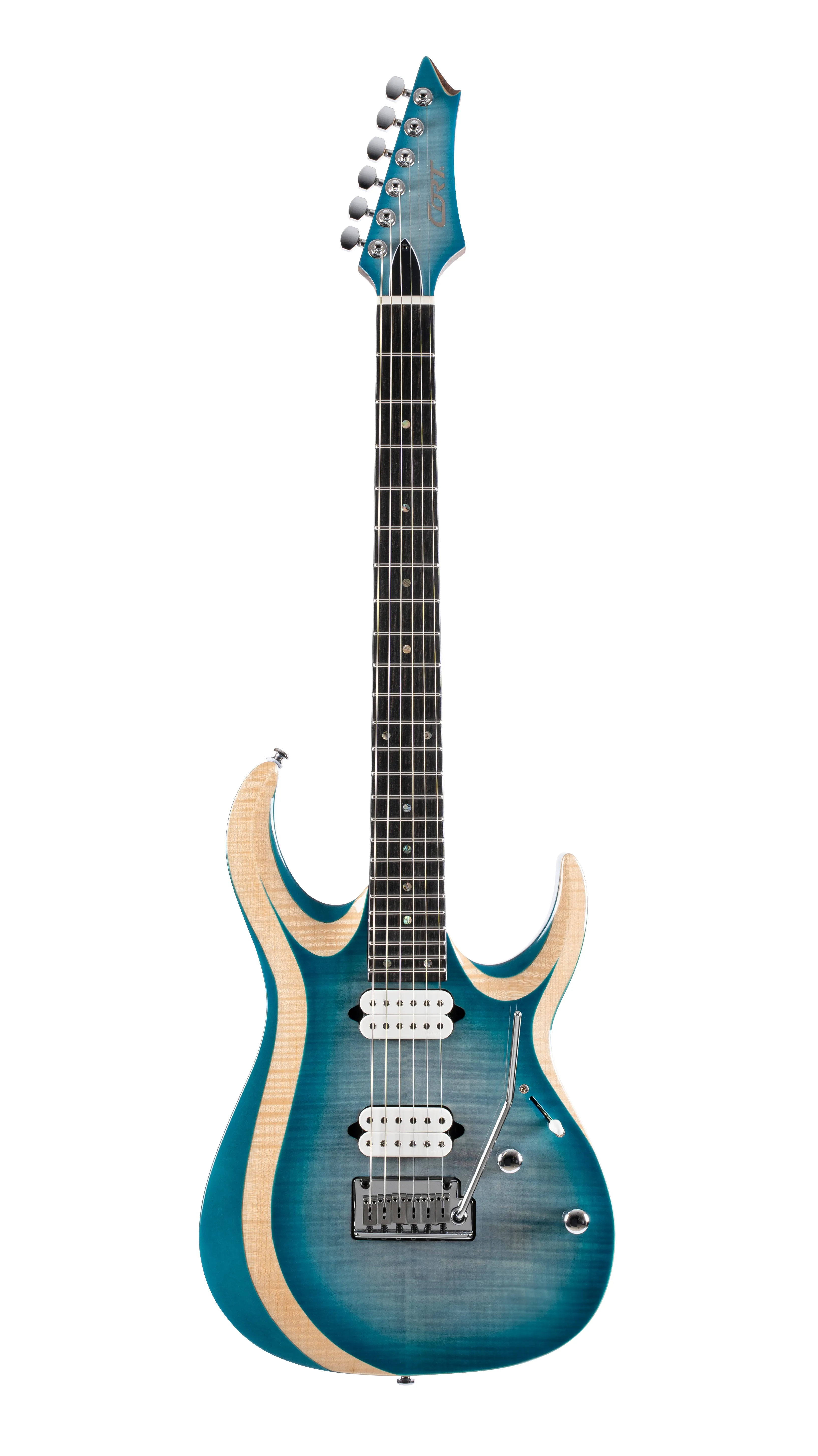 Cort X700DUALITYII-PIB X Series Duality II Double Cutaway Electric Guitar, Polar Ice Burst With Gig Bag