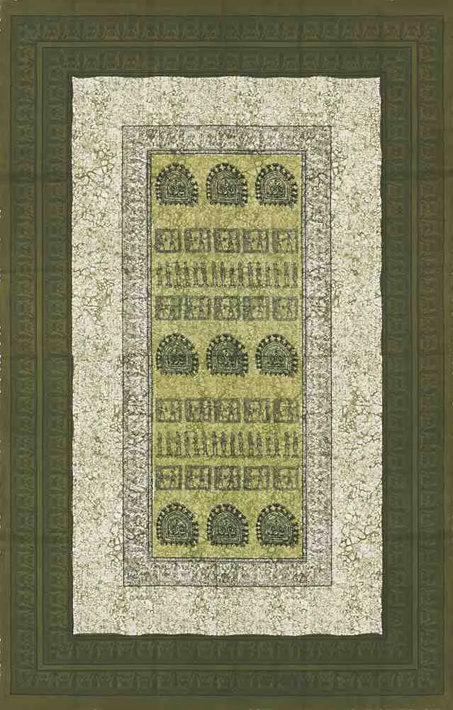Cotton Royal Egyptian Kingdom Print Tablecloth Rectangle Green