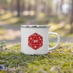 D20 Dragons & Dungeons Enamel Camping Mug