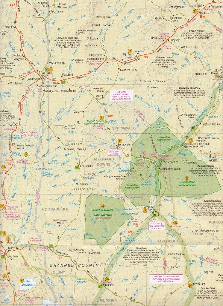 Diamantina Lakes Map Westprint