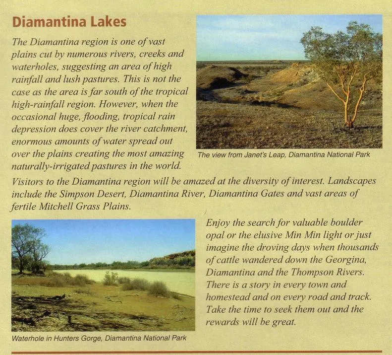 Diamantina Lakes Map Westprint