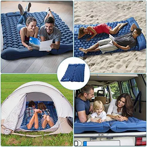 Double-layer Compact Sleeping Pad for Camping Foot to Inflate (for 2 person)