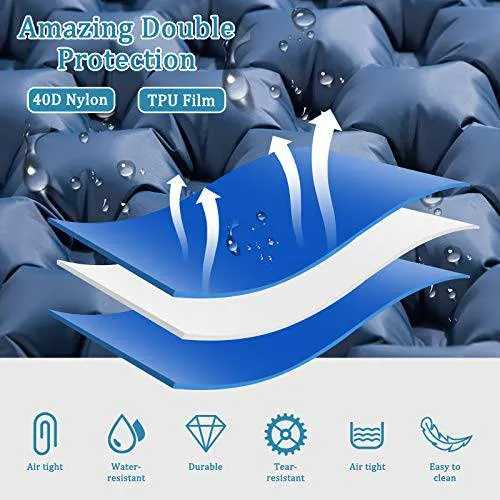 Double-layer Compact Sleeping Pad for Camping Foot to Inflate (for 2 person)