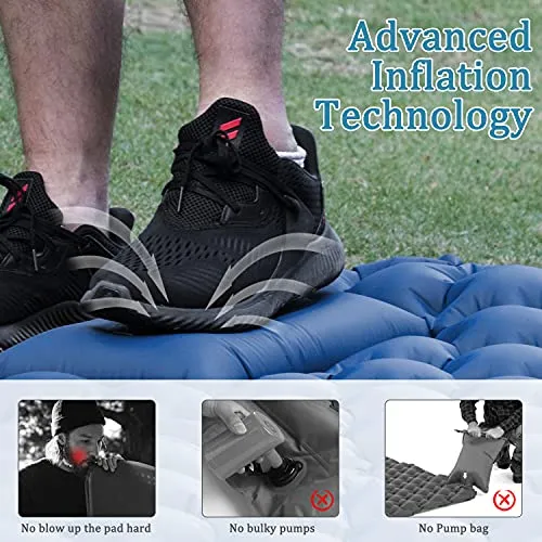 Double-layer Compact Sleeping Pad for Camping Foot to Inflate (for 2 person)