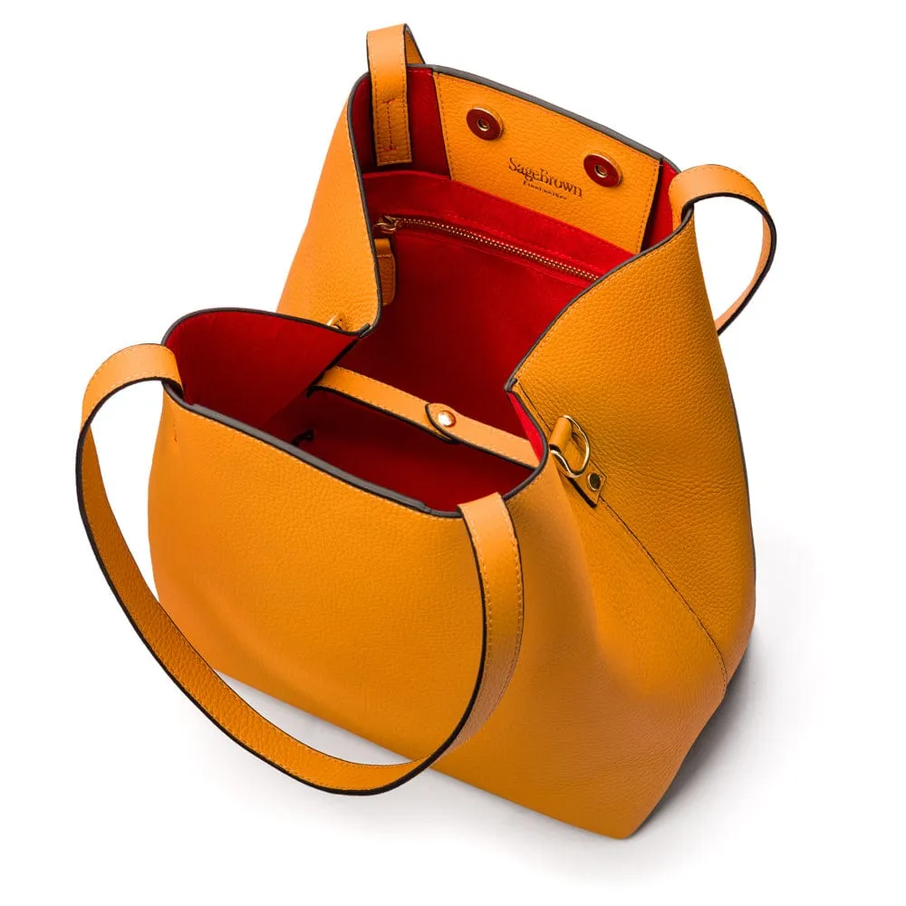 Emma 2 in 1 Leather Tote Bag - Yellow