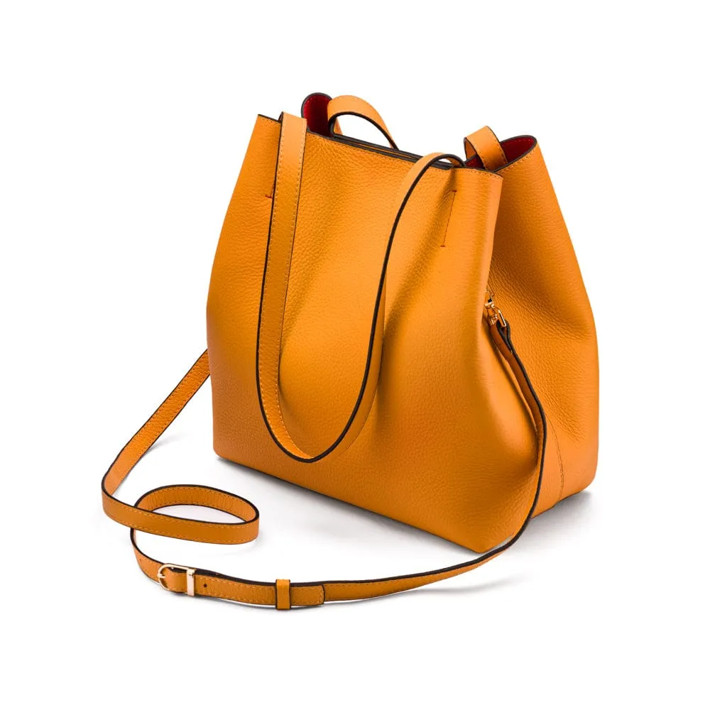Emma 2 in 1 Leather Tote Bag - Yellow