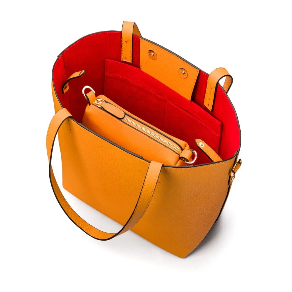 Emma 2 in 1 Leather Tote Bag - Yellow