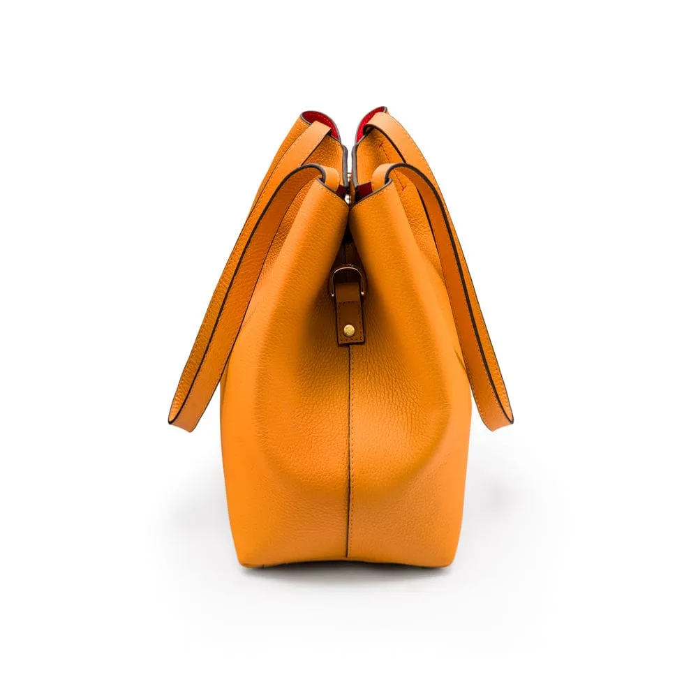 Emma 2 in 1 Leather Tote Bag - Yellow
