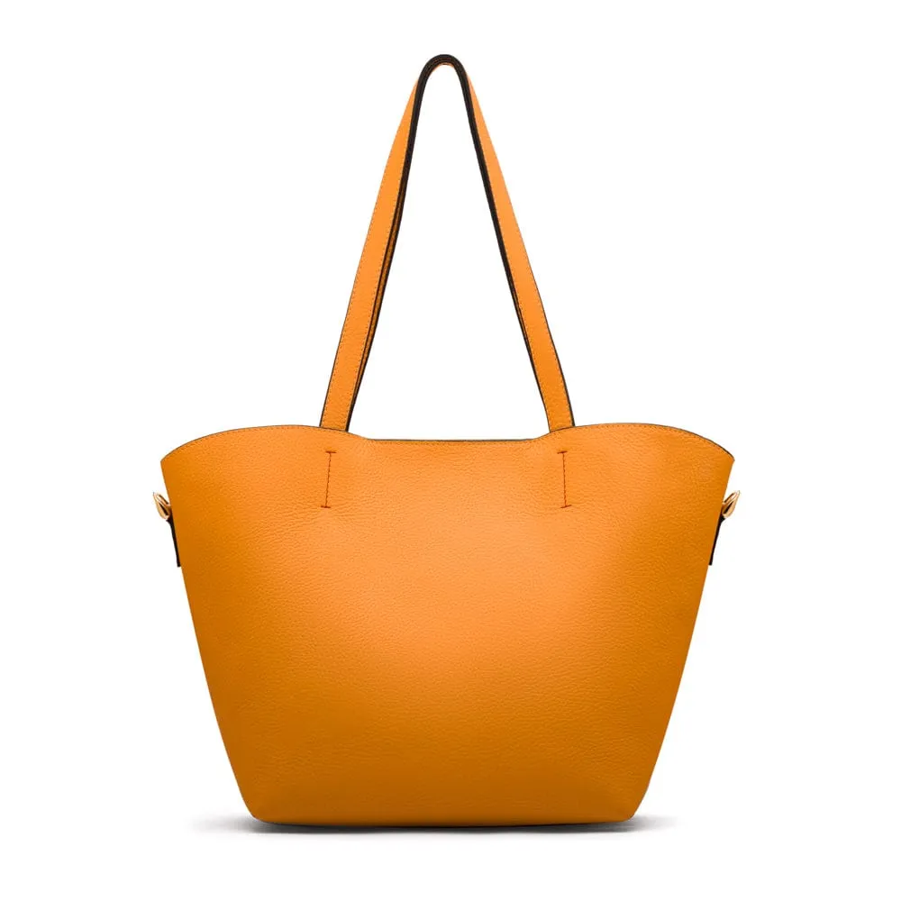 Emma 2 in 1 Leather Tote Bag - Yellow