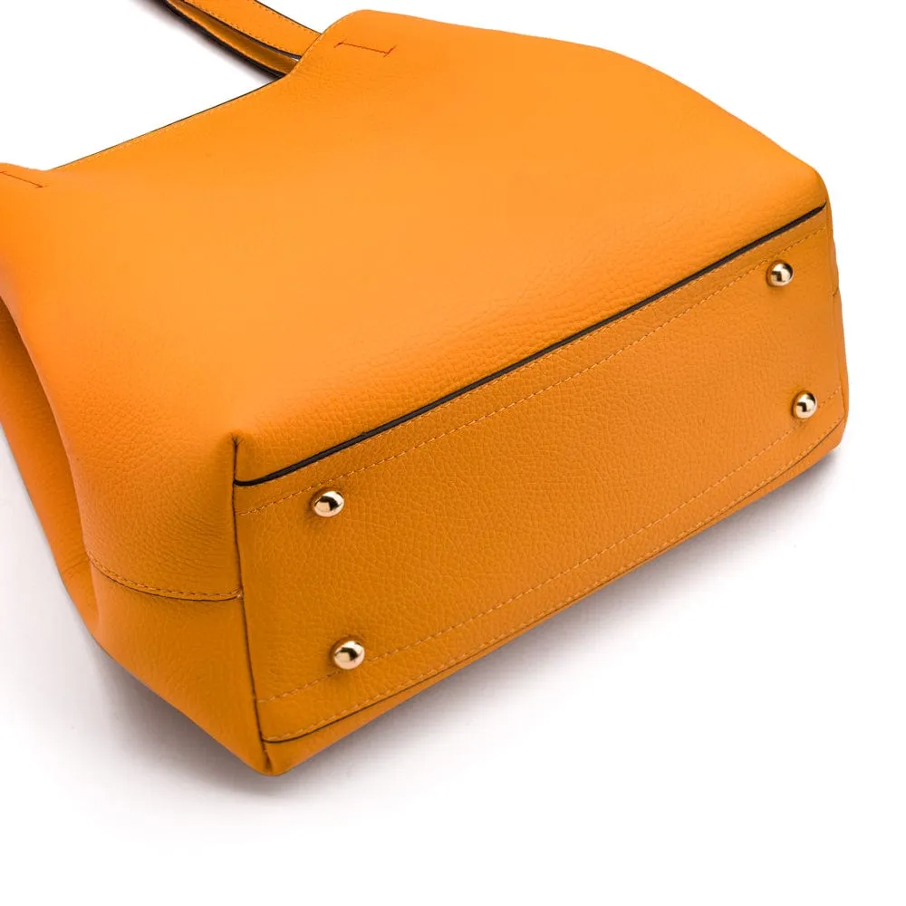 Emma 2 in 1 Leather Tote Bag - Yellow