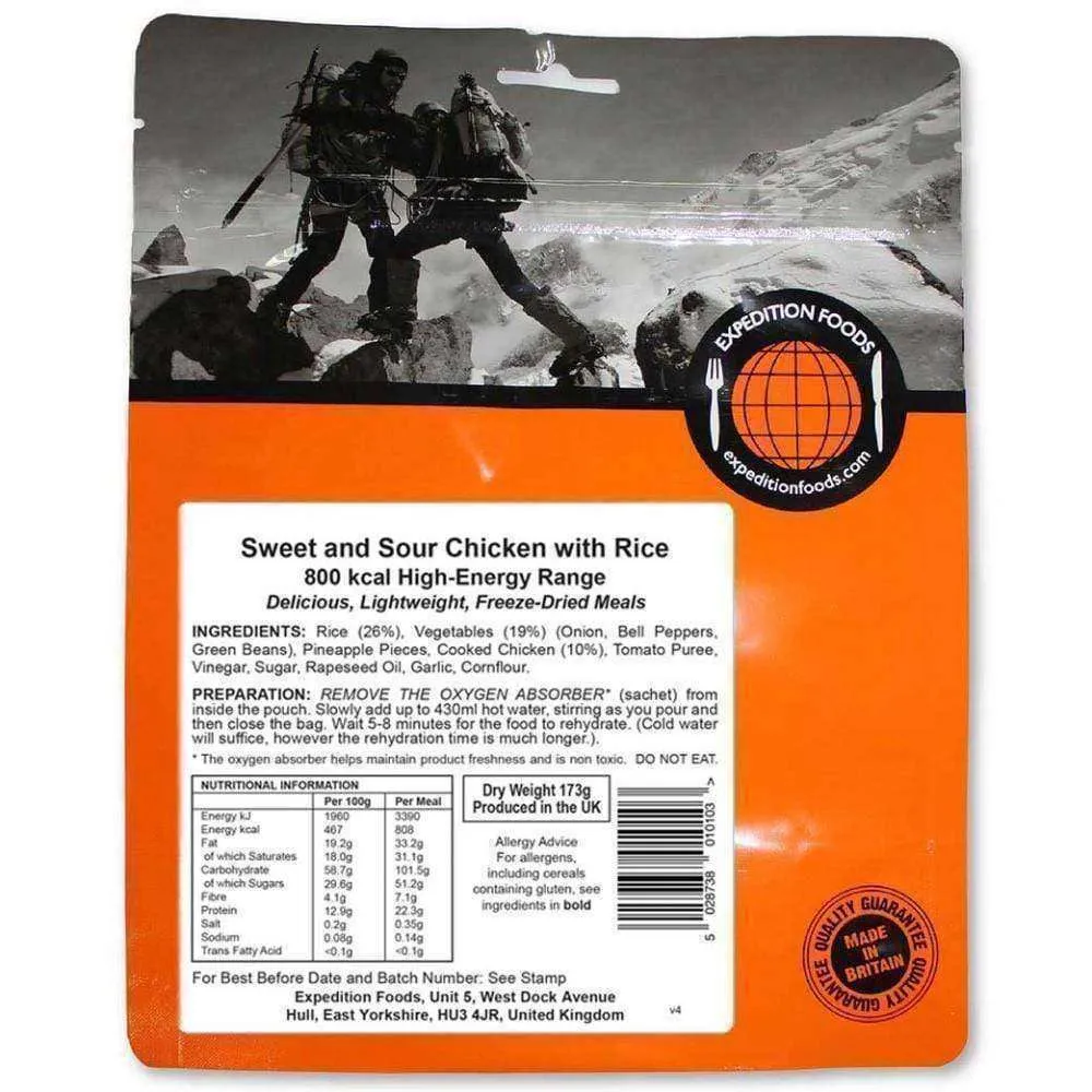 Expedition Foods - Sweet and Sour Chicken with Rice (High Energy)