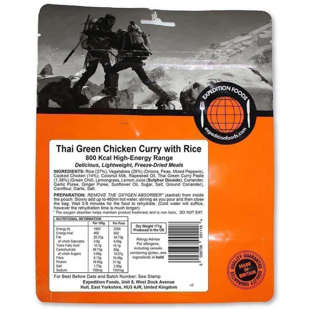 Expedition Foods - Thai Green Chicken Curry with Rice (High Energy)