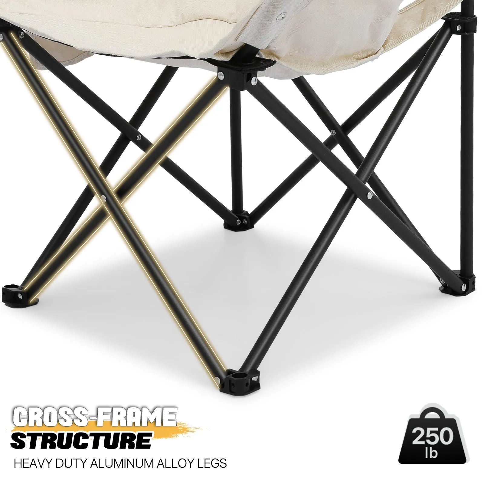 Folding Camping Chair -with Storage Side Pocket