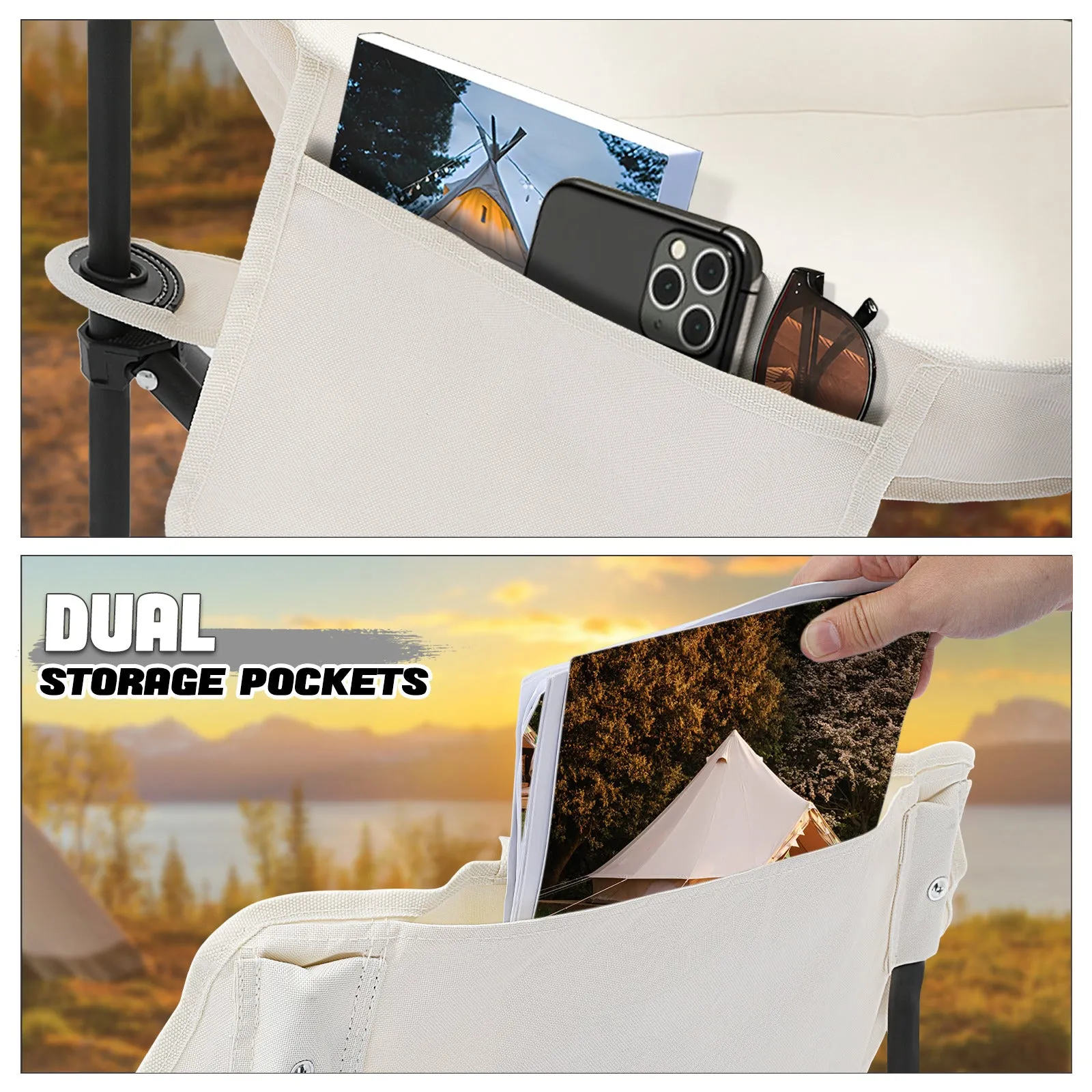 Folding Camping Chair -with Storage Side Pocket