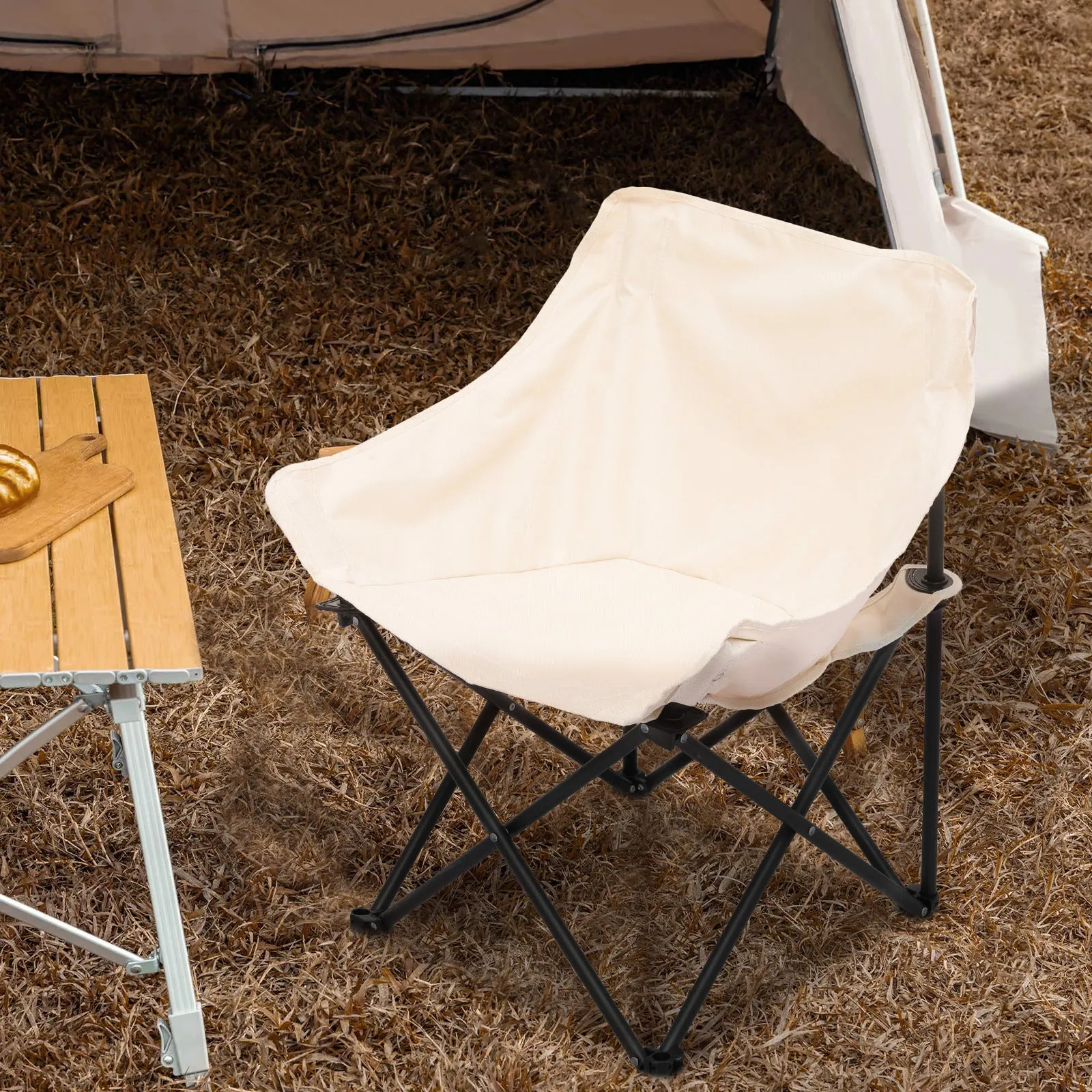 Folding Camping Chair -with Storage Side Pocket