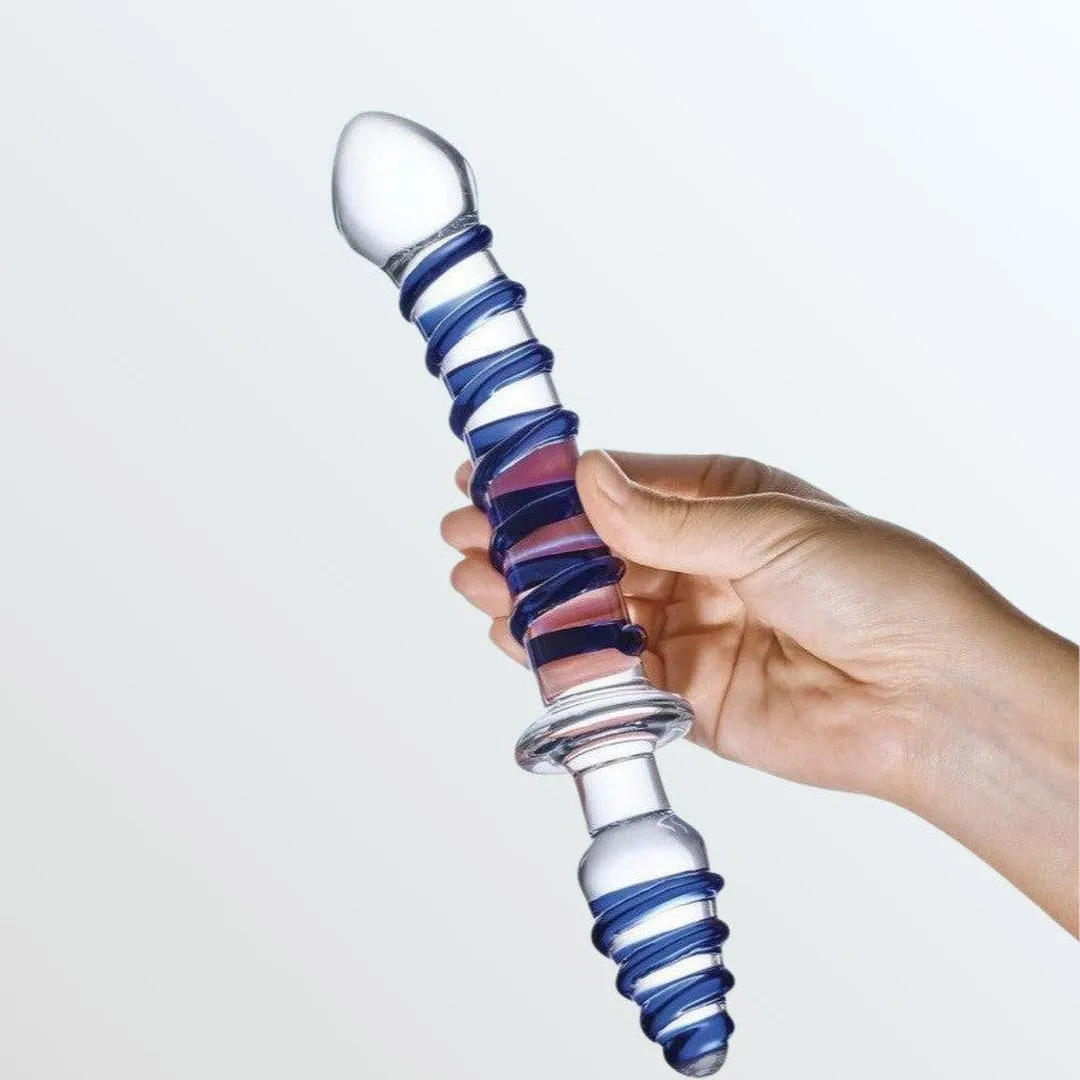 Gläs Mr. Swirly 10" Glass Double Ended Dildo & Butt Plug