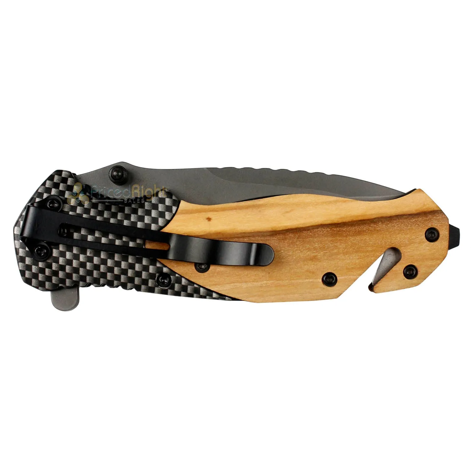 Graceful Creations TX Engraved Olive Wood Nebraska State Tactical Pocket Knife