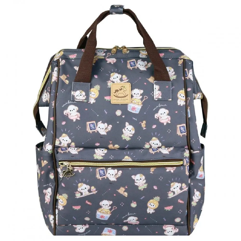 Gray Summer Tails Large Opening Backpack