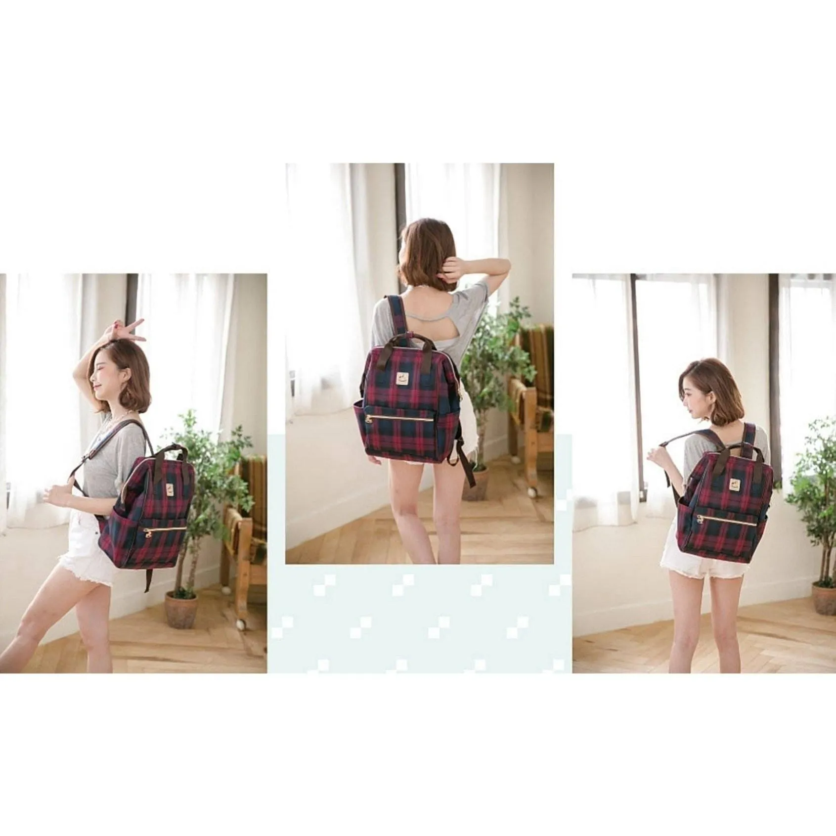 Gray Summer Tails Large Opening Backpack