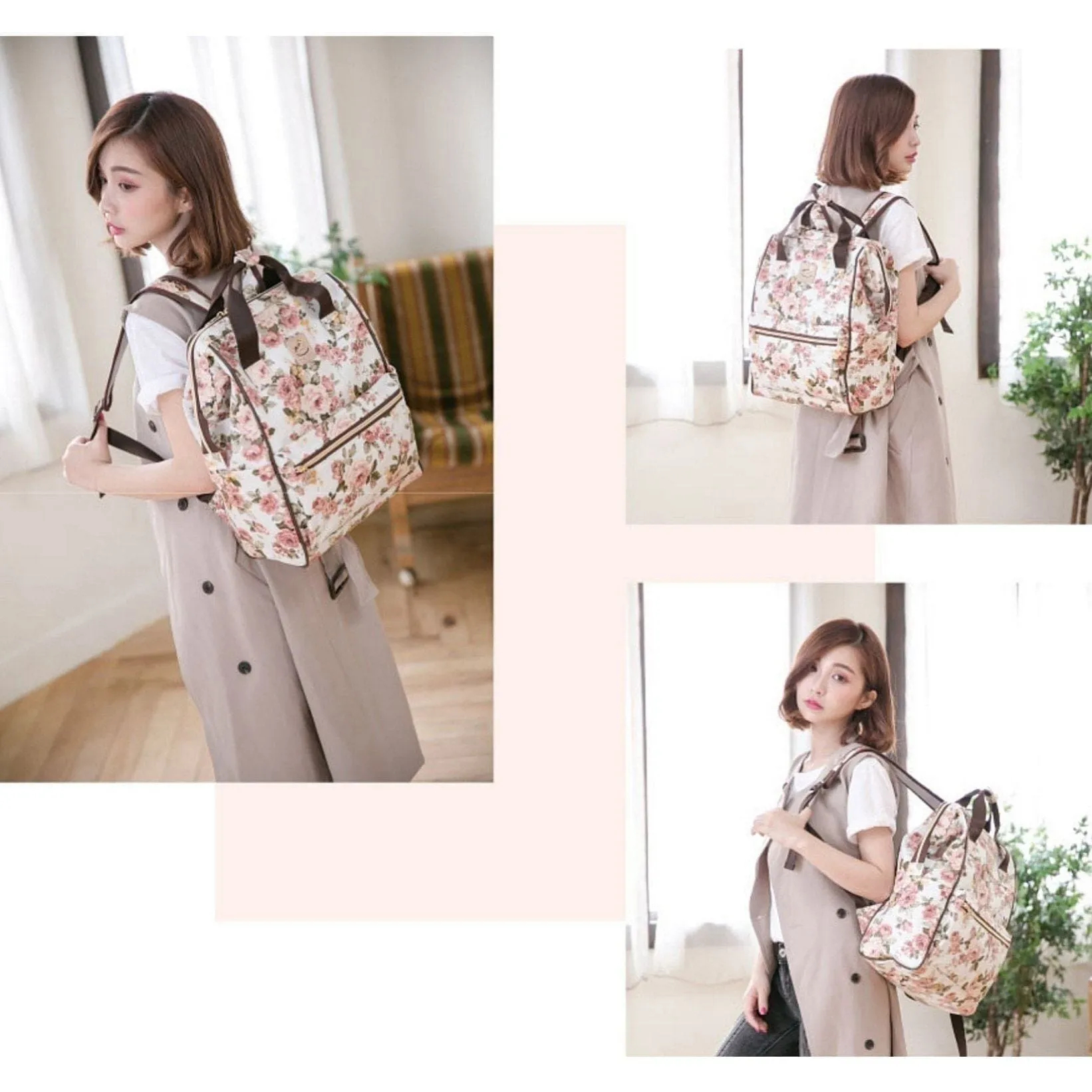 Gray Summer Tails Large Opening Backpack