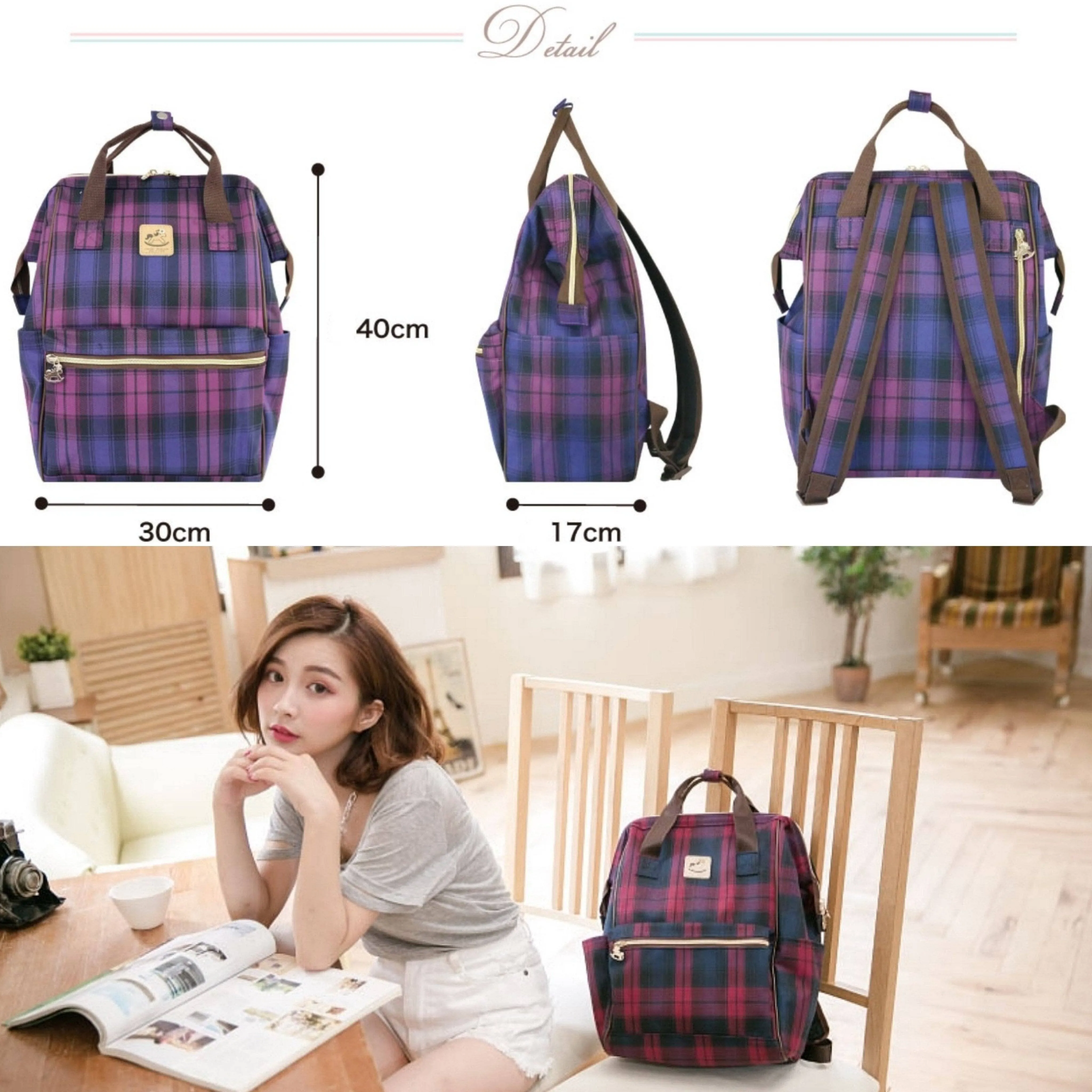Gray Summer Tails Large Opening Backpack