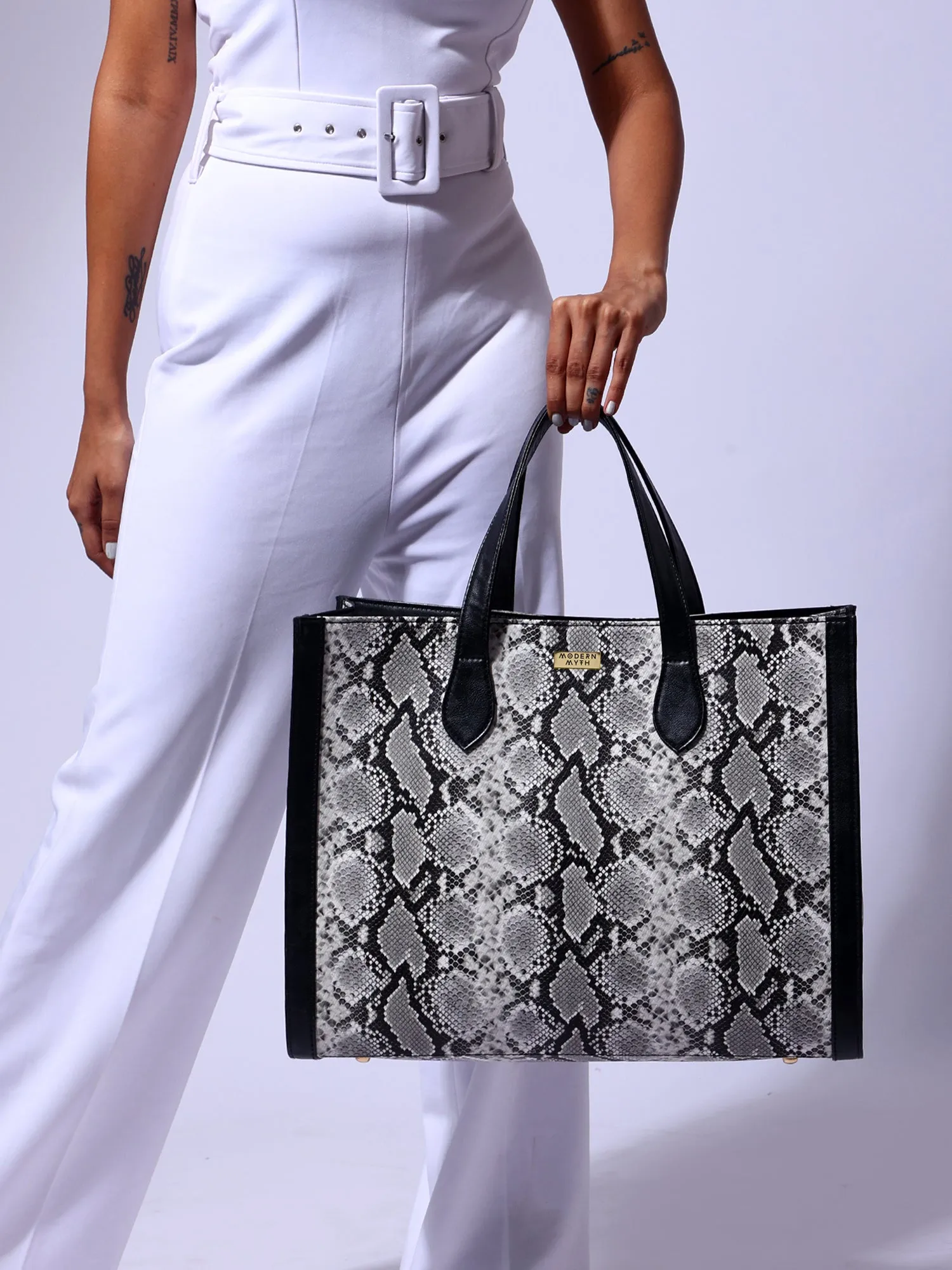 Grey & Black Snake Cosmic Tote | Modern Myth