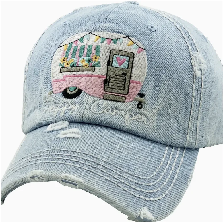 Happy Camper Ball Hat - Denim