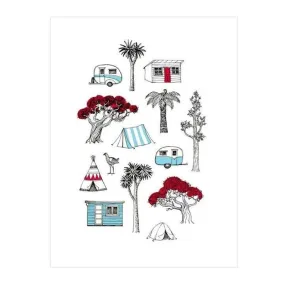 Happy Campers Tea Towel