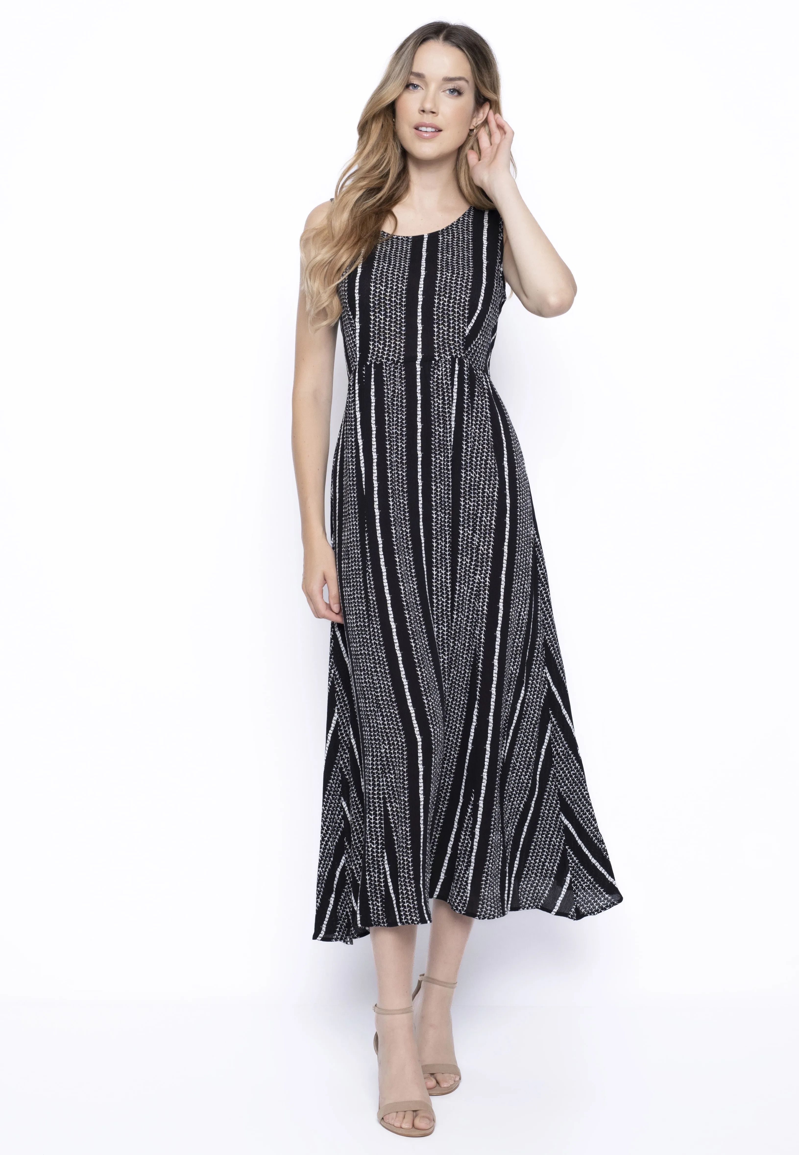 High-Waisted Sleeveless Dress