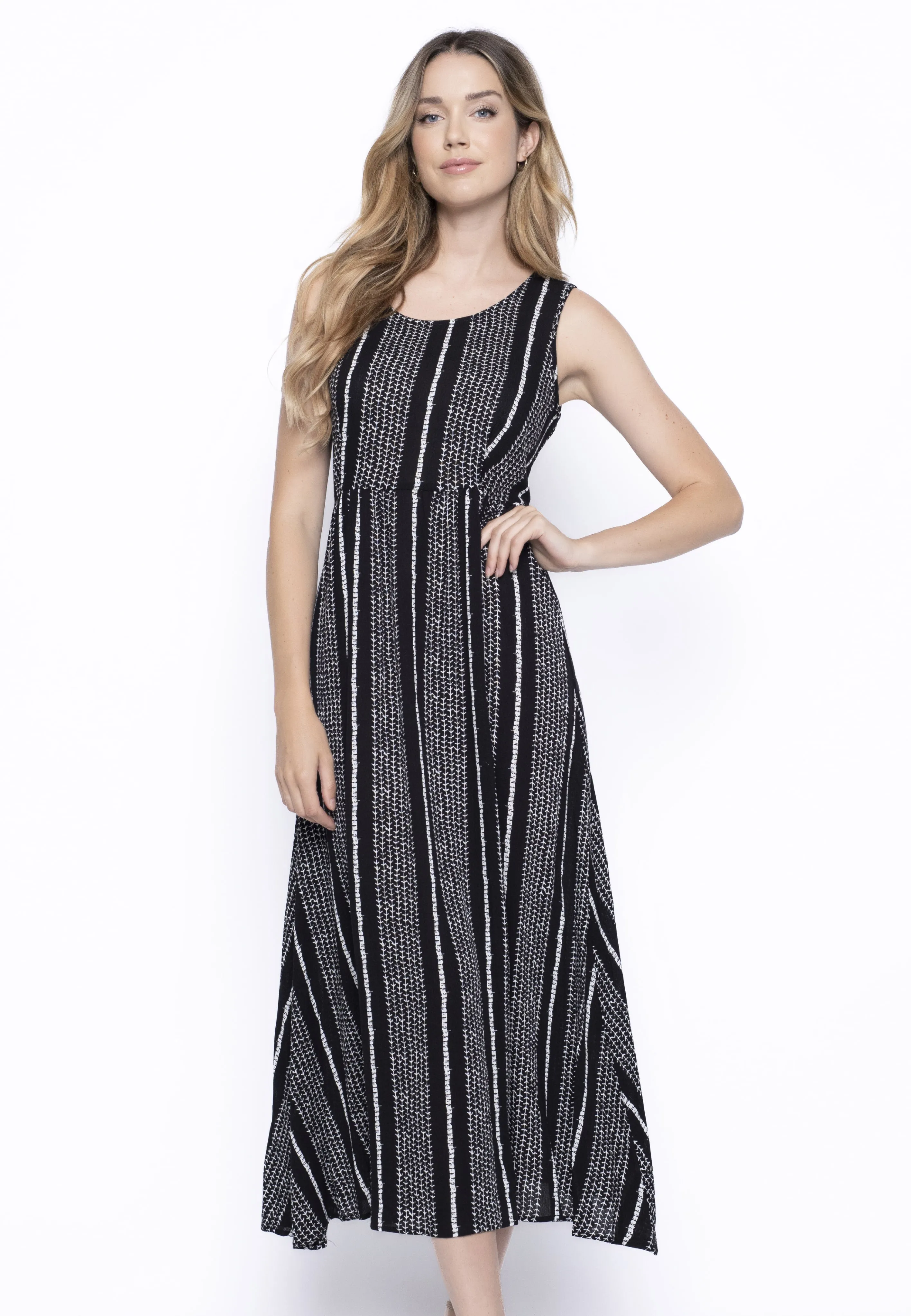 High-Waisted Sleeveless Dress