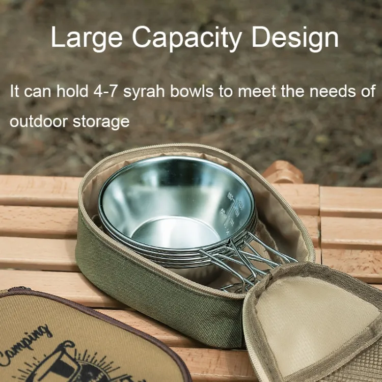 ISE MOUNT Outdoor Camping Syrah Bowl Storage Bag Large Capacity Camping Tote(Khaki)