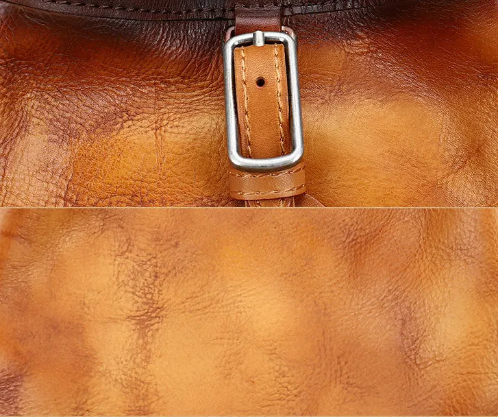 Ladies Genuine Leather Bucket Bags Brown Shoulder Bag