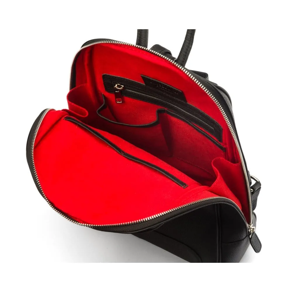 Ladies Leather Backpack - Black