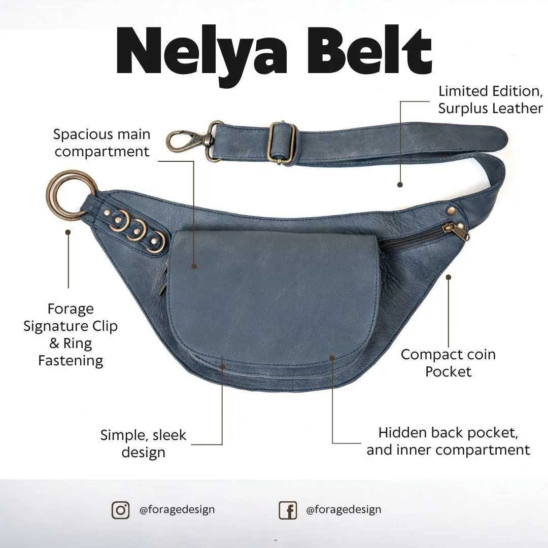 Leather Nelya Belt - Stone Blue | Seconds - Grade 2
