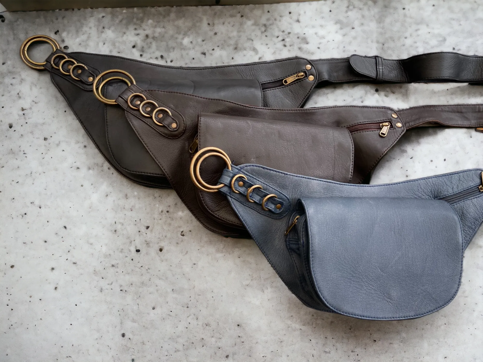 Leather Nelya Belt - Stone Blue | Seconds - Grade 2