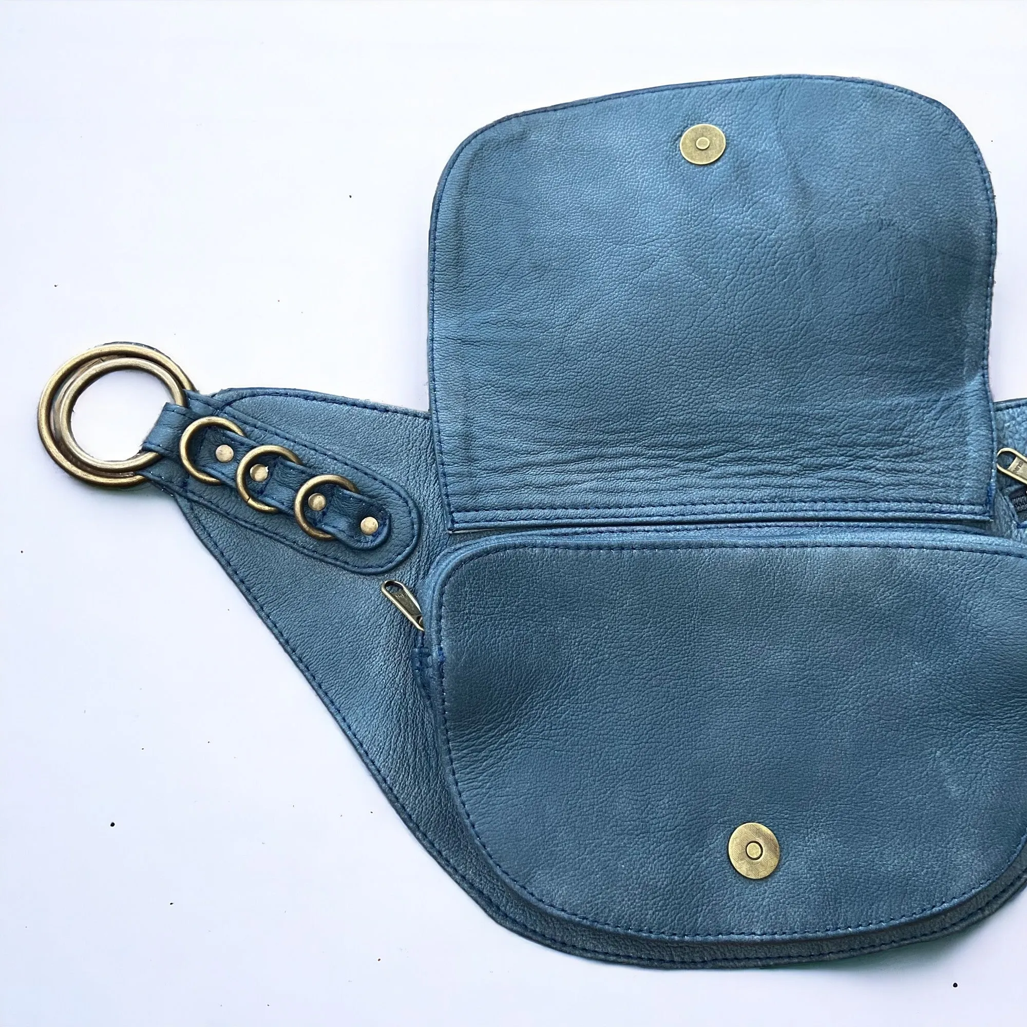 Leather Nelya Belt - Stone Blue | Seconds - Grade 2