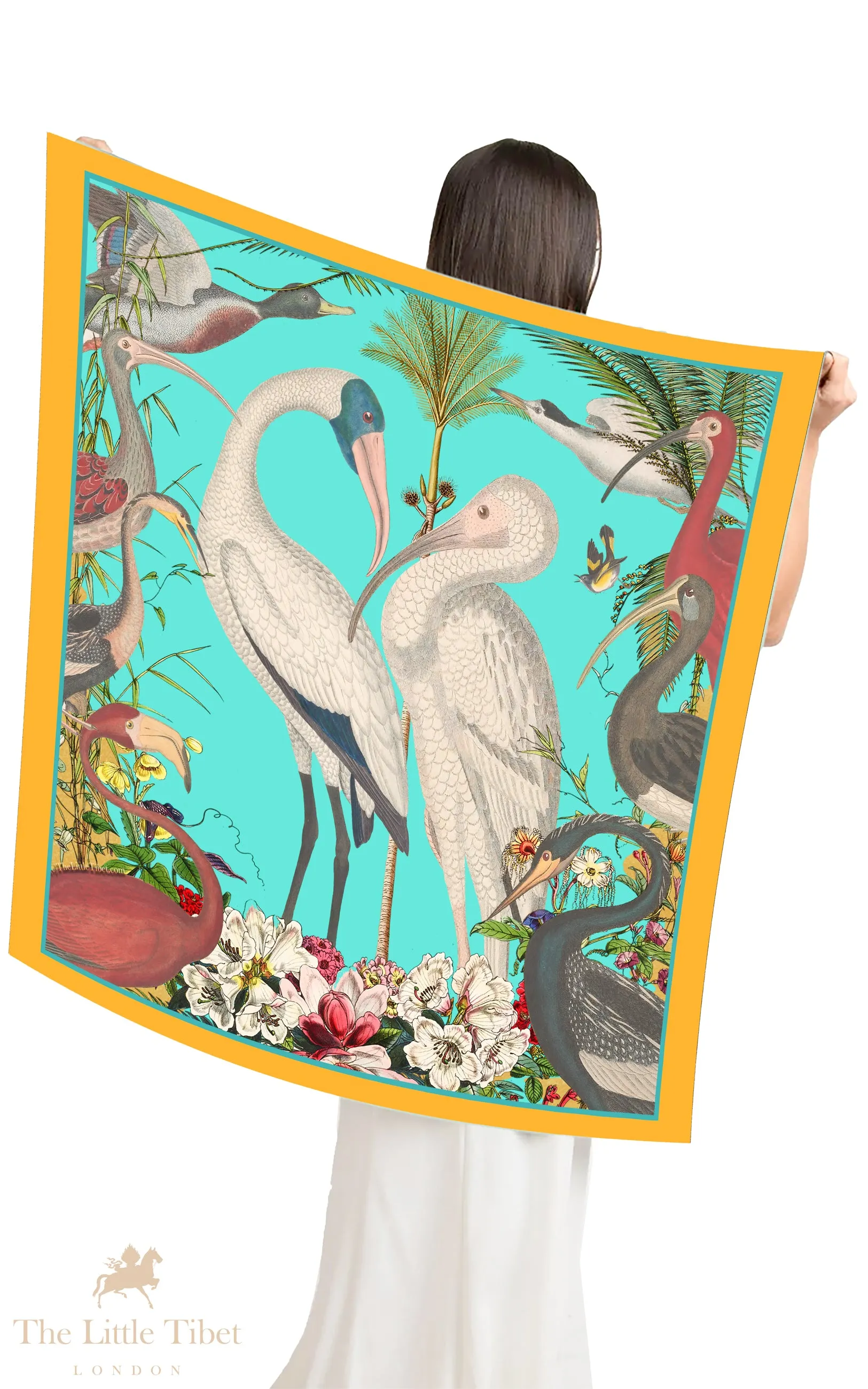 Loving & Caring Silk square scarf in torquoise